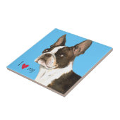 Ik hou van mijn Boston Terrier Tegeltje (Zijkant)