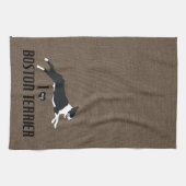 Ik hou van mijn Boston Terrier Theedoek (Horizontaal)