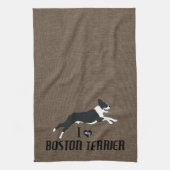 Ik hou van mijn Boston Terrier Theedoek (Verticaal)