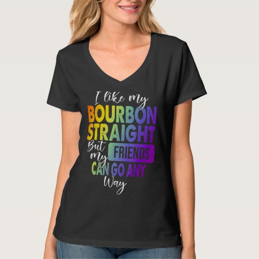 Ik hou van mijn Bourbon rechte LGBT Pride Gay Lesb T-shirt (Voorkant)