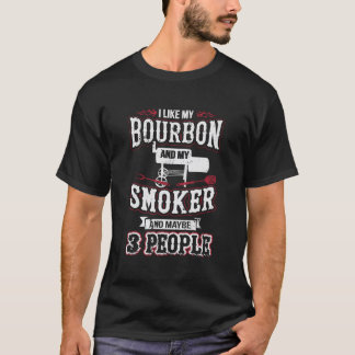 Ik hou van mijn Bourbon roker en 3 mensen grappige T-shirt