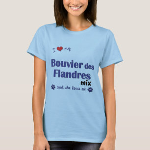 Ik hou van mijn Bouvier des Flandres Mix (Vrouw Do T-shirt