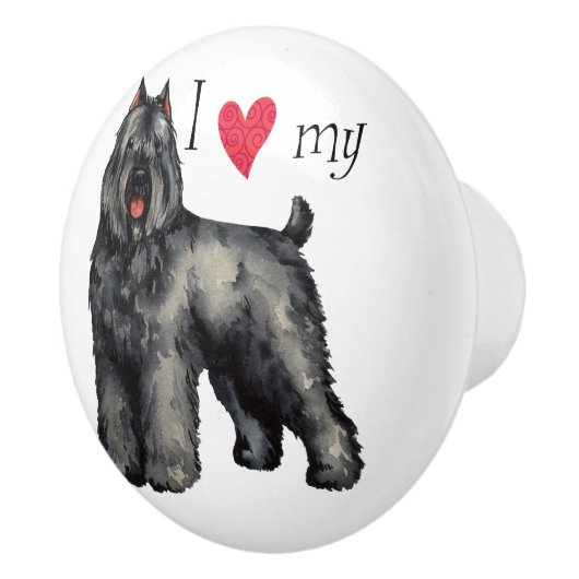 Ik hou van mijn Bouvier Keramische Knop (Rechts)