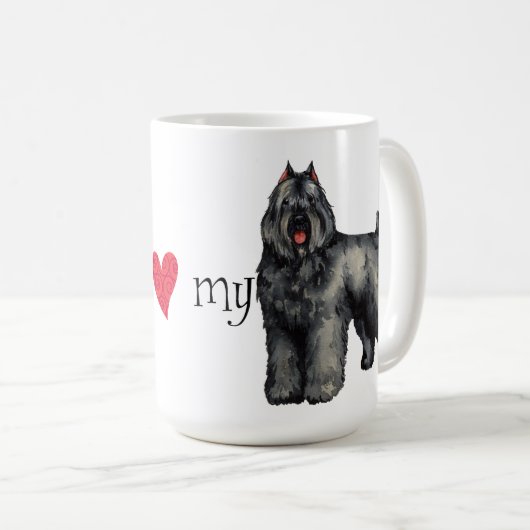 Ik hou van mijn Bouvier Koffiemok (Voorkant rechts)