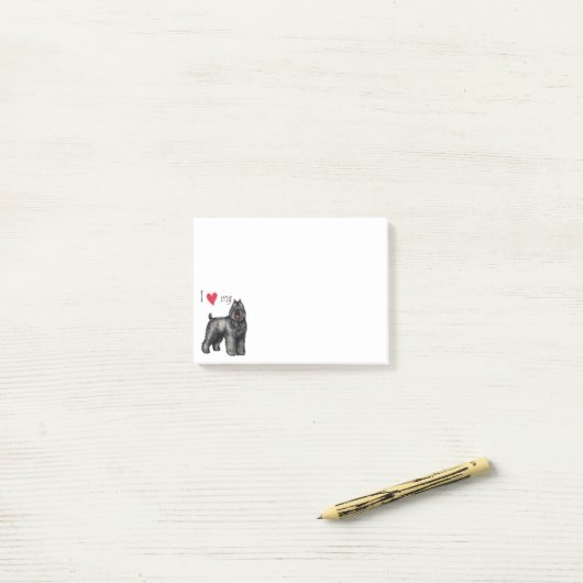 Ik hou van mijn Bouvier Post-it® Notes (Op bureau)