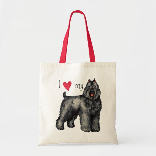 Ik hou van mijn Bouvier Tote Bag (Voorkant)