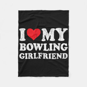 Ik hou van mijn bowling Vriendin Funny Boyfriend V Fleece Deken
