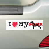 Ik hou van mijn Boxer Bumpersticker (Op auto)