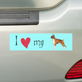 Ik hou van mijn Boxer Bumpersticker (Op auto)