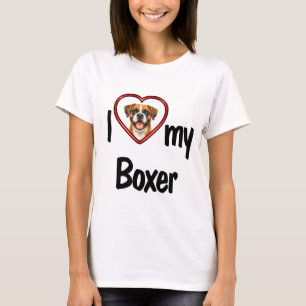 Ik hou van mijn Boxer Cute Sweet Heart Fotolijst T-shirt