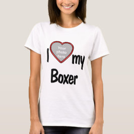 Ik hou van mijn Boxer Cute Sweet Heart Photo Lijst T-shirt