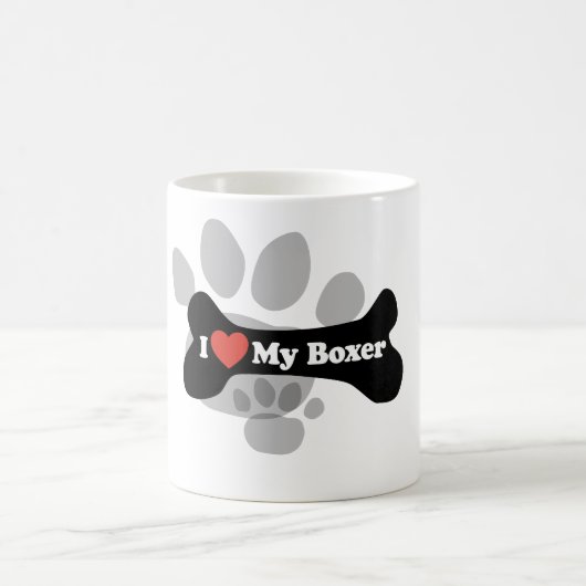 Ik hou van mijn boxer - Dog Bone Koffiemok (Center)