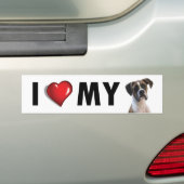 Ik hou van mijn Boxer Dog Bumpersticker (Op auto)