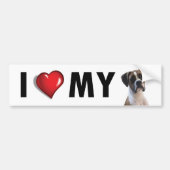 Ik hou van mijn Boxer Dog Bumpersticker (Voorkant)