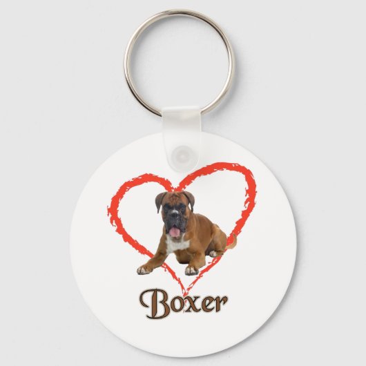 Ik hou van mijn Boxer Dog Sleutelhanger (Voorkant)