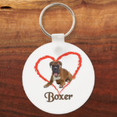 Ik hou van mijn Boxer Dog Sleutelhanger (Voorkant)