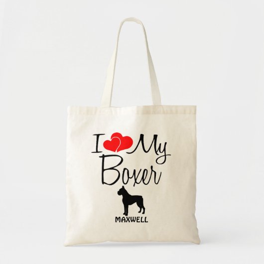 Ik hou van mijn Boxer Dog Tote Bag (Voorkant)
