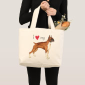 Ik hou van mijn Boxer Grote Tote Bag (Voorkant (product))