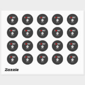 Ik hou van mijn Boxer hond aangepaste naam Ronde Sticker (Vel)
