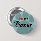 Ik hou van mijn Boxer Pawprint Ronde Button 5,7 Cm (Voorkant /achterkant)