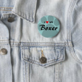 Ik hou van mijn Boxer Pawprint Ronde Button 5,7 Cm (In situ)
