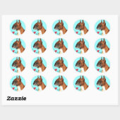 Ik hou van mijn Boxer Ronde Sticker (Vel)