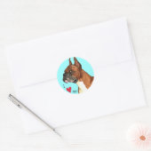 Ik hou van mijn Boxer Ronde Sticker (Envelop)