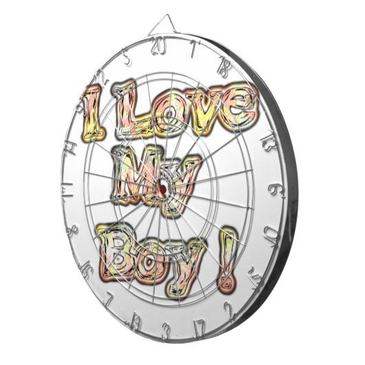 Ik hou van mijn Boy Design Cool  Collectie tekst Dartbord (Voorkant Rechts)