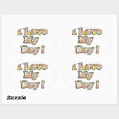 Ik hou van mijn Boy Design Cool  Collectie tekst Ovale Sticker (Vel)