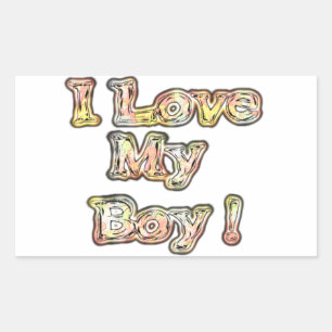 Ik hou van mijn Boy Design Cool Collectie tekst Rechthoekige Sticker
