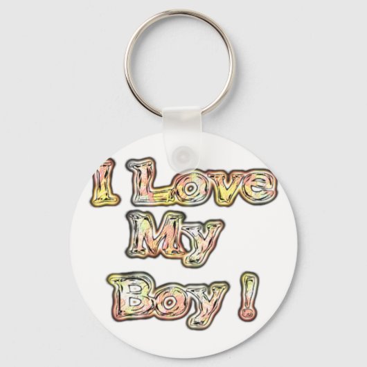 Ik hou van mijn Boy Design Cool  Collectie tekst Sleutelhanger (Voorkant)