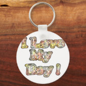 Ik hou van mijn Boy Design Cool  Collectie tekst Sleutelhanger (Voorkant)