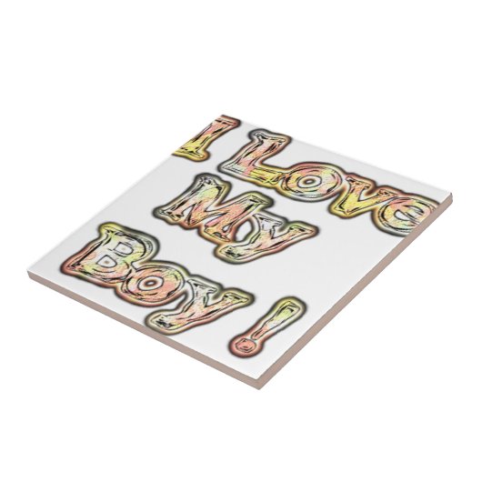 Ik hou van mijn Boy Design Cool  Collectie tekst Tegeltje (Zijkant)