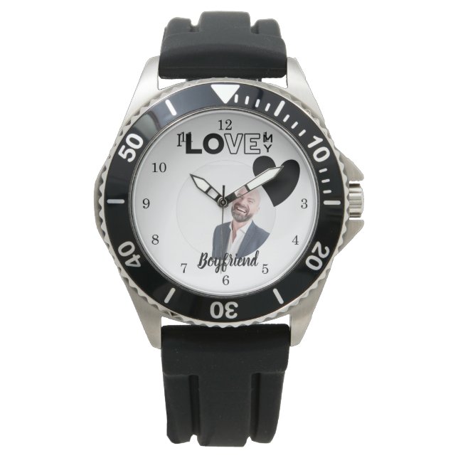 Ik hou van mijn BOYFRIEND Husband DAD Grandpa Brot Horloge (Voorkant)