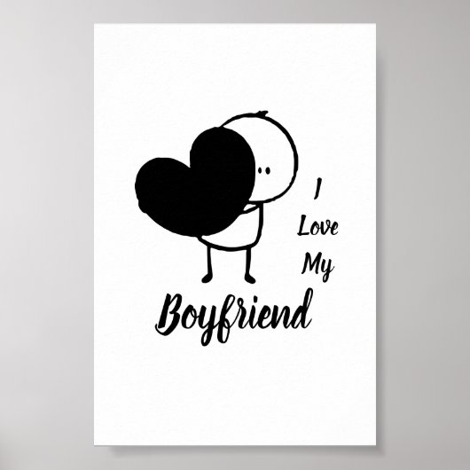 Ik hou van mijn BOYFRIEND - Moderne gepersonalisee Poster (Voorkant)