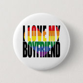 Ik hou van mijn boyvriend Rainbow Heart Ronde Button 5,7 Cm (Voorkant)