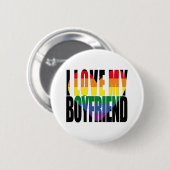 Ik hou van mijn boyvriend Rainbow Heart Ronde Button 5,7 Cm (Voorkant /achterkant)