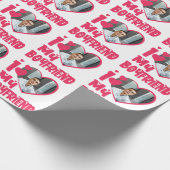 Ik hou van mijn Boyvriend Red Heart aangepaste fot Cadeaupapier (Hoek)