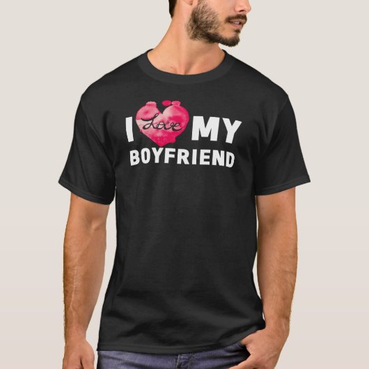Ik hou van mijn Boyvriend Vriendin Couple T-shirt (Voorkant)