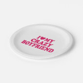 Ik hou van mijn boyvriendin papieren bordje (Gekanteld)