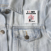 Ik hou van mijn Boyvriendin Vierkante Button 5,1 Cm (In situ)