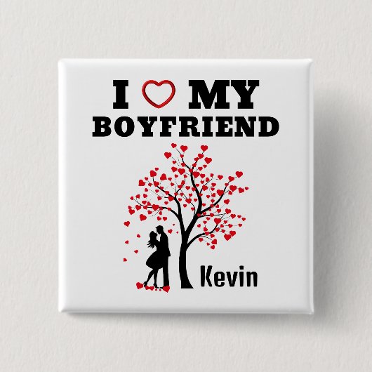 Ik hou van mijn Boyvriendin Vierkante Button 5,1 Cm (Voorkant)