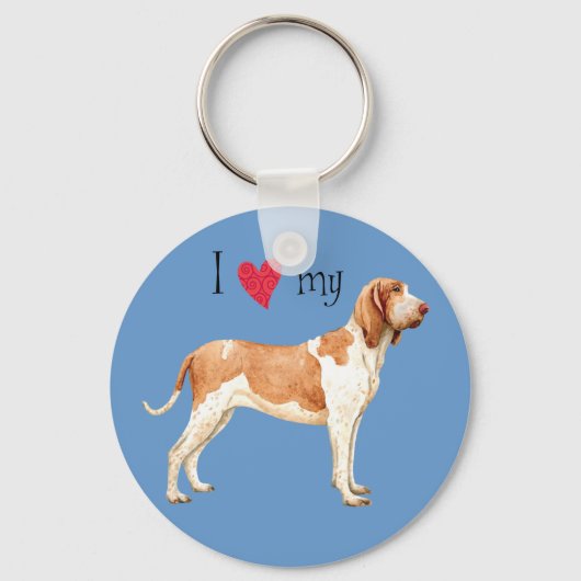 Ik hou van mijn Bracco Italiano Sleutelhanger (Voorkant)