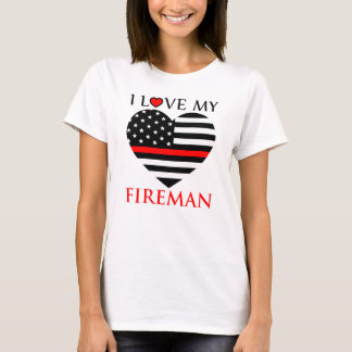 Ik hou van mijn brandweerman - brandweerman t-shirt