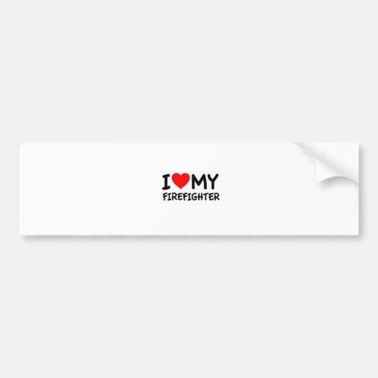 Ik hou van mijn brandweerman bumpersticker (Voorkant)