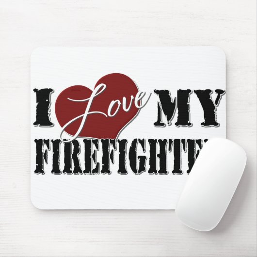 Ik hou van mijn brandweerman muismat (Met muis)