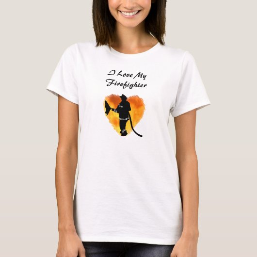 "Ik hou van mijn brandweerman" T-shirt (Voorkant)