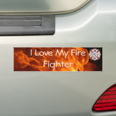 Ik hou van mijn brandweervrouw bumpersticker (Op auto)