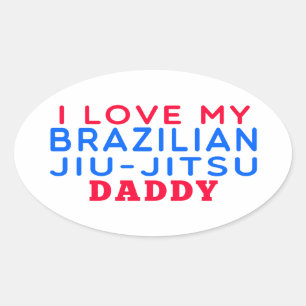 Ik hou van mijn Braziliaanse Jiu-Jitsu papa Ovale Sticker