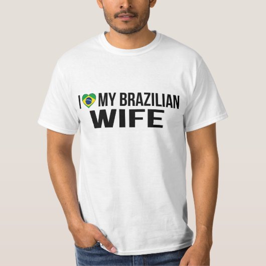 Ik hou van mijn Braziliaanse vrouw T-shirt (Voorkant)